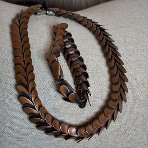 Rare Vintage Frank Rebajes Copper Necklace and Bracelet Set